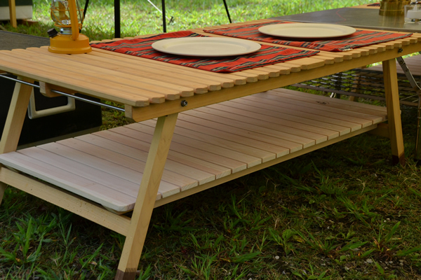 木製　テーブル　ウッドテーブル　キャンプ
