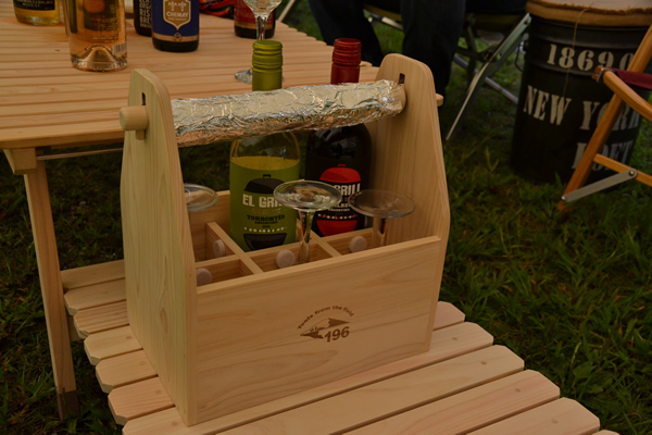 キャンプ　ワイン　ワイングラス　持ち運び　木製ケース　ウッドケース